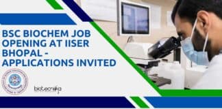 BSc Biochem Job Opening