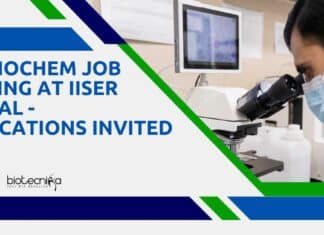BSc Biochem Job Opening