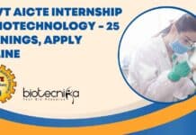 Biotech Internships Govt AICTE
