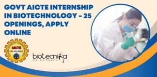 Biotech Internships Govt AICTE
