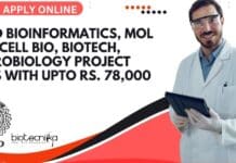 CDFD Bioinformatics, Mol Bio, Cell Bio, Biotech, Microbiology Project Jobs With Upto Rs. 78,000 pm CDFD Bioinformatics Job