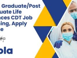 Cipla Graduate/Post Graduate Life Sciences CDT Job Opening, Apply Online Cipla Life Sciences Job