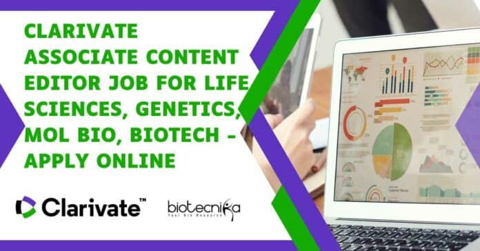 Clarivate Associate Content Editor
