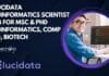Elucidata Bioinformatics Scientist Job For MSc & PhD Bioinformatics, Comp Bio, Biotech Elucidata Bioinformatics Scientist Job