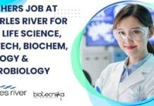 Freshers Job at Charles River For MSc Life Science, Biotech, Biochem, Biology & Microbiology Freshers Job at Charles River