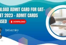 GAT-B & BET-2023 Admit Card