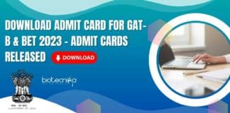 GAT-B & BET-2023 Admit Card