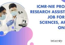 ICMR-NIE Project Research Assistant