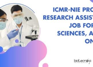 ICMR-NIE Project Research Assistant