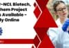 CSIR-NCL Biotech, Biochem Project Jobs Available – Apply Online NCL Project Jobs Latest