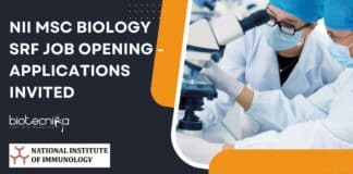 NII MSc Biology SRF Job