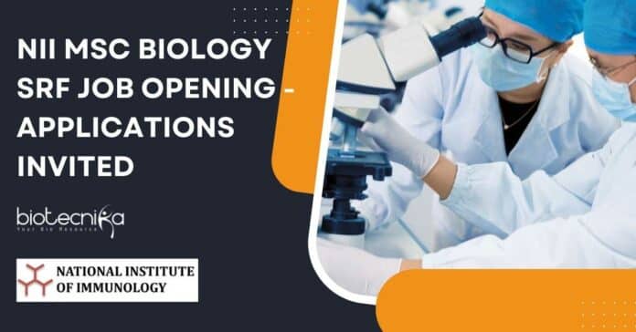 NII MSc Biology SRF Job