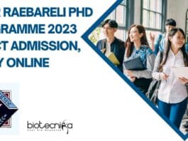 NIPER Raebareli PhD 2023