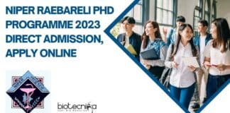 NIPER Raebareli PhD 2023