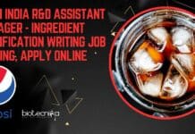 Pepsi India R&D Assistant Manager – Ingredient Specification Writing Job Opening, Apply Online Pepsi India R&D Assistant