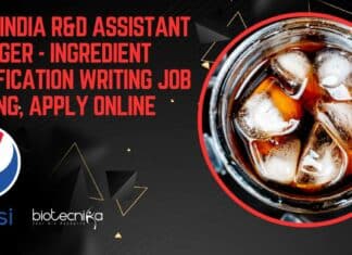 Pepsi India R&D Assistant