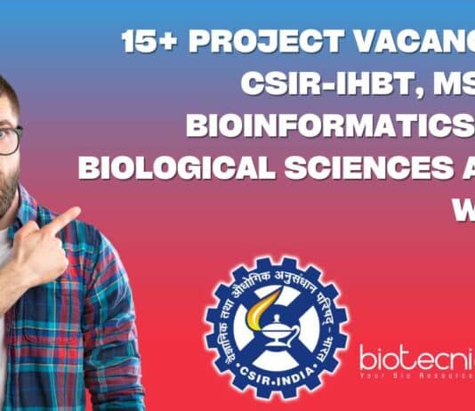 Project Vacancies at CSIR-IHBT