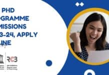 RCB PhD Programme Admissions 2023-24, Apply Online RCB PhD Admissions 2023-24