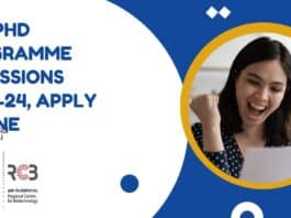 RCB PhD Admissions 2023-24