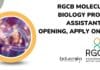 RGCB Molecular Biology Project Assistant Job Opening, Apply Online RGCB Molecular Biology