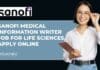 Sanofi Medical Information Writer Job For Life Sciences, Apply Online Sanofi Medical Information Writer