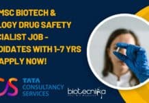 TCS Drug Safety Specialist