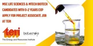 TERI Freshers Jobs MSc