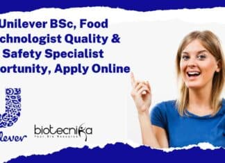 Unilever Food Technologist Quality