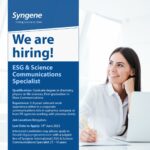 BSc Life Sciences Syngene Job - Apply For ESG & Science Communications Specialist Role