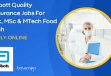 Abbott Quality Assurance Jobs For BSc, MSc & MTech Food Tech – Apply Online Abbott Quality Assurance Jobs