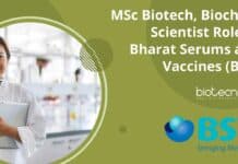MSc Biotech, Biochem Scientist Role at Bharat Serums and Vaccines (BSV) BSV Scientist MSc Jobs