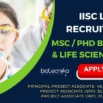IISc Msc PhD Job