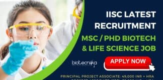 IISc Msc PhD Job