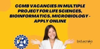 CCMB Vacancies In Multiple