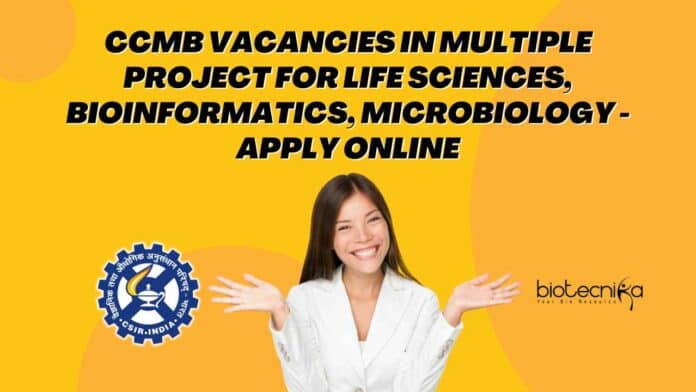 CCMB Vacancies In Multiple