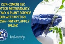 CSIR-CSMCRI BSc Biotech