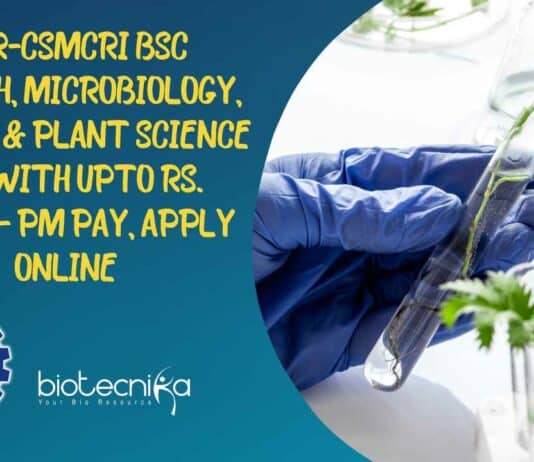 CSIR-CSMCRI BSc Biotech