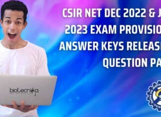 CSIR NET Answer Key 2023