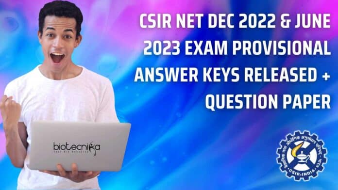 CSIR NET Answer Key 2023