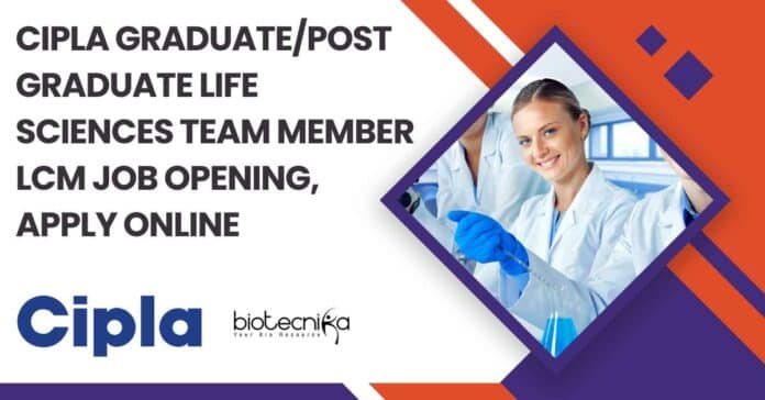Cipla Job Opening BSc
