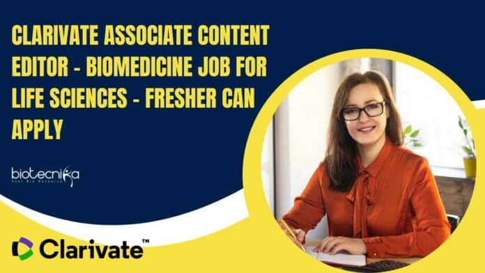 Clarivate Associate Content Editor