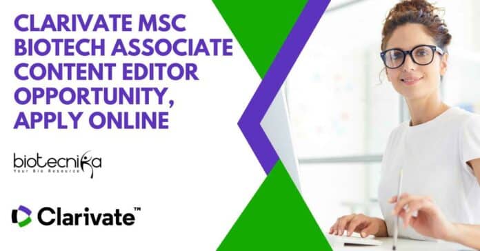 Clarivate MSc Biotech Associate