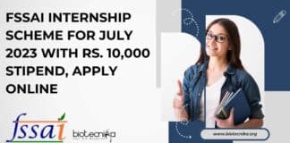 FSSAI Internship 2023 July