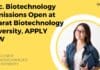 M.Sc. Biotechnology Admissions Open at Gujarat Biotechnology University, APPLY NOW GBU MSc Biotechnology Admissions