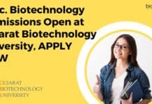 M.Sc. Biotechnology Admissions Open at Gujarat Biotechnology University, APPLY NOW GBU MSc Biotechnology Admissions