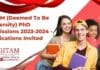 GITAM (Deemed To Be University) PhD Admissions 2023-2024 – Applications Invited GITAM PhD Admissions 2023-2024
