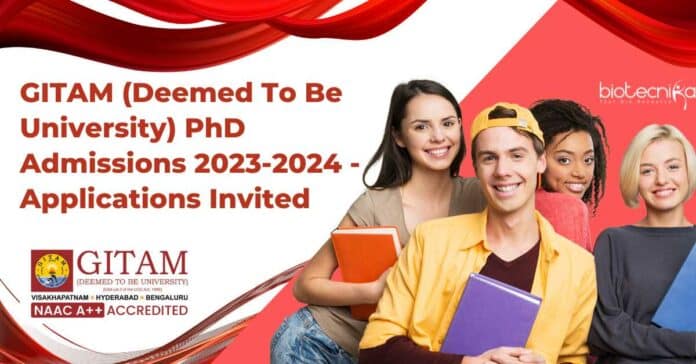 GITAM PhD Admissions 2023-2024