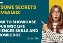 MSc Life Sciences Resume Tips - How to Write A Good MSc Resume