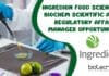 Ingredion Food Science, Biochem Scientific and Regulatory Affairs Manager Opportunity Ingredion Food Science