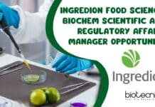 Ingredion Food Science, Biochem Scientific and Regulatory Affairs Manager Opportunity Ingredion Food Science